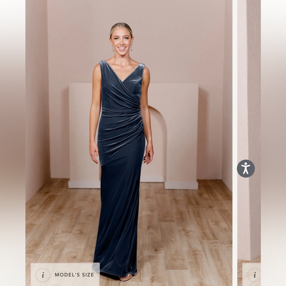Royal blue Velvet bridesmaid dress